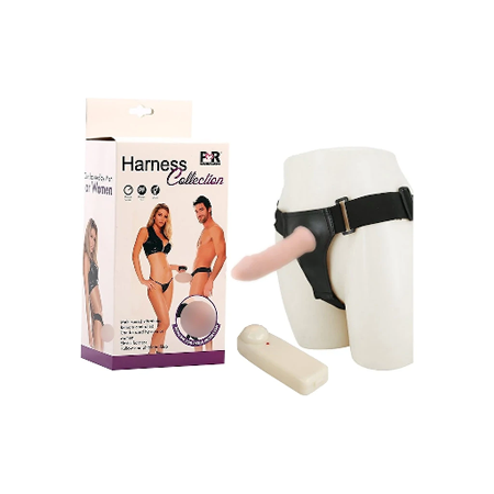 Harness 17 Cm İçi Boş Titreşimli Belden Bağlamalı Protez Penis