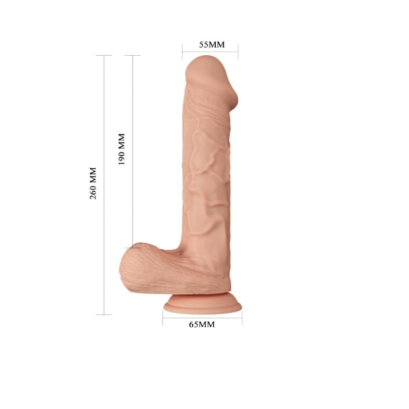 Bergrisi 24 cm Yeni Nesil Çift Katmanlı Realistik Vantuzlu Dildo - Görsel 2