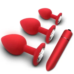 Evatoy Diamond Vibratörlü Anal Plug Seti